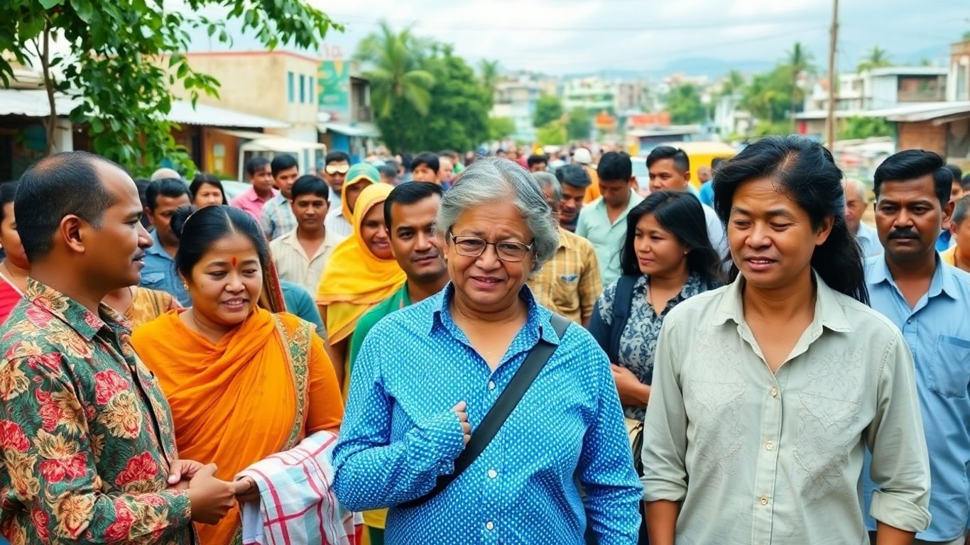 Gente diversa en un entorno comunitario vibrante.