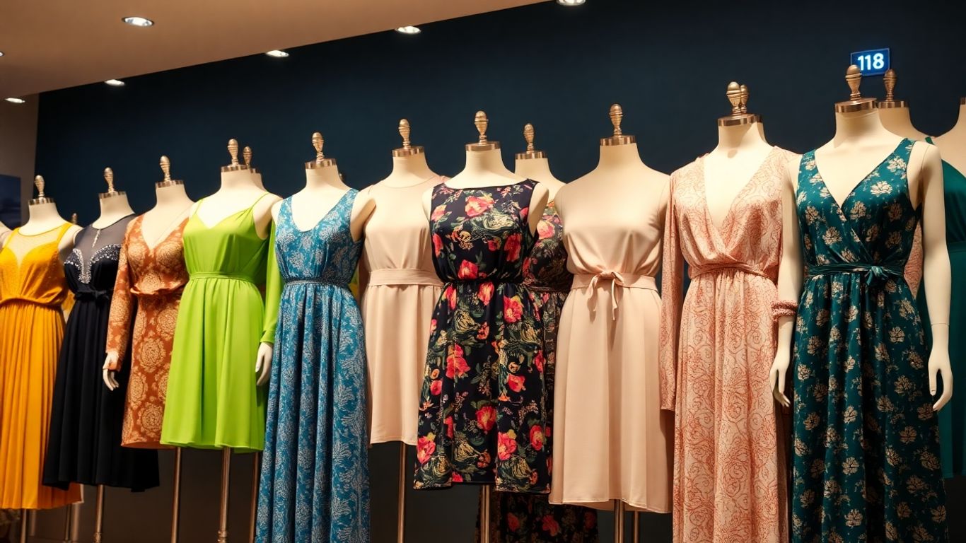 Macy's dresses on sale, various styles and colors.