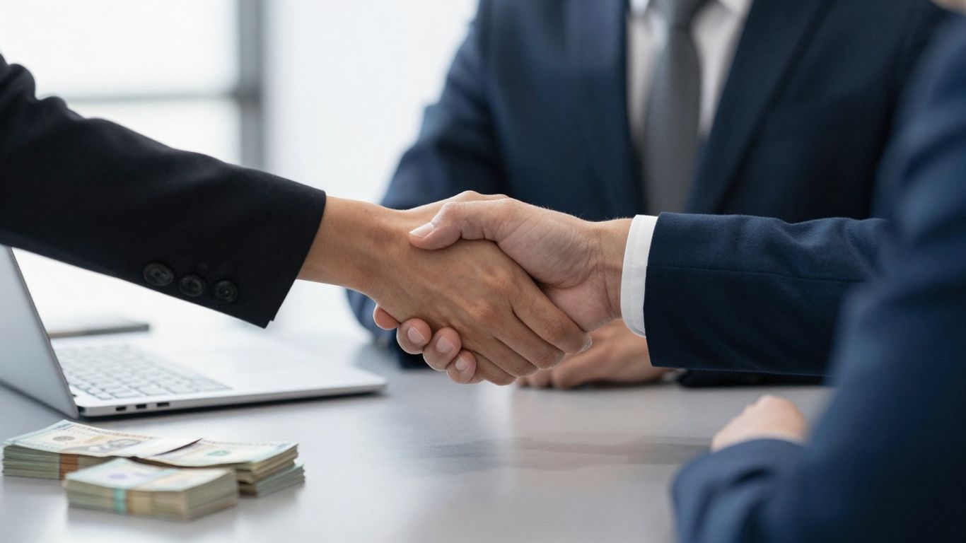 Financial advisor and client discussing investment options.