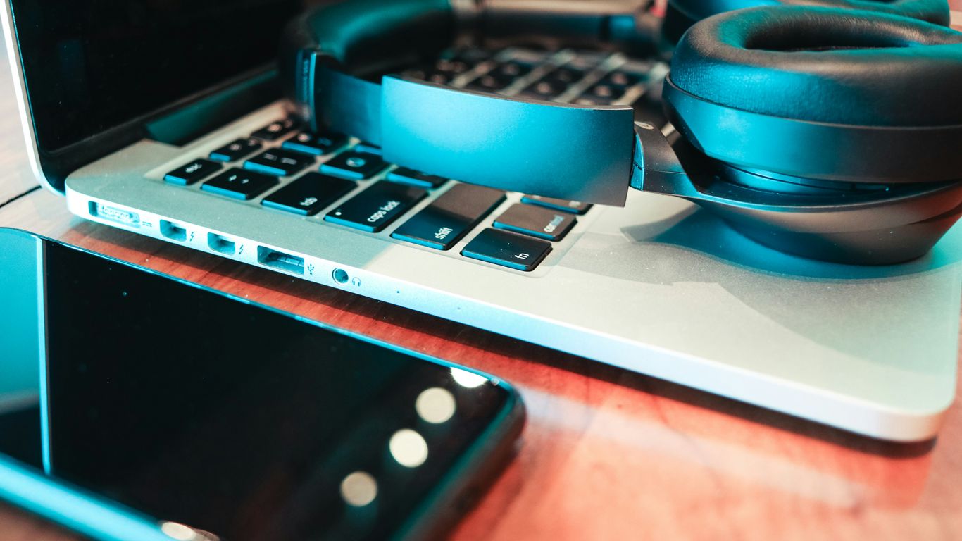 black and white laptop computer