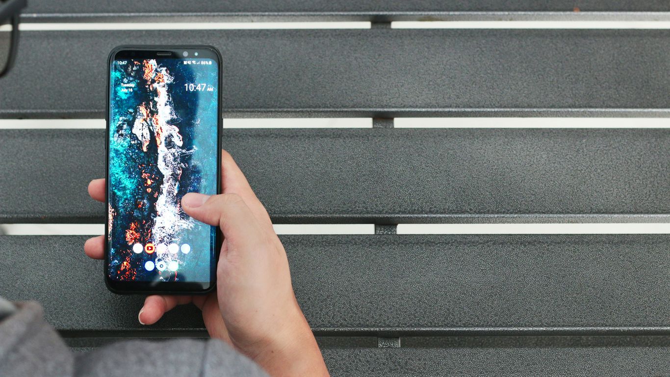 person using smartphone