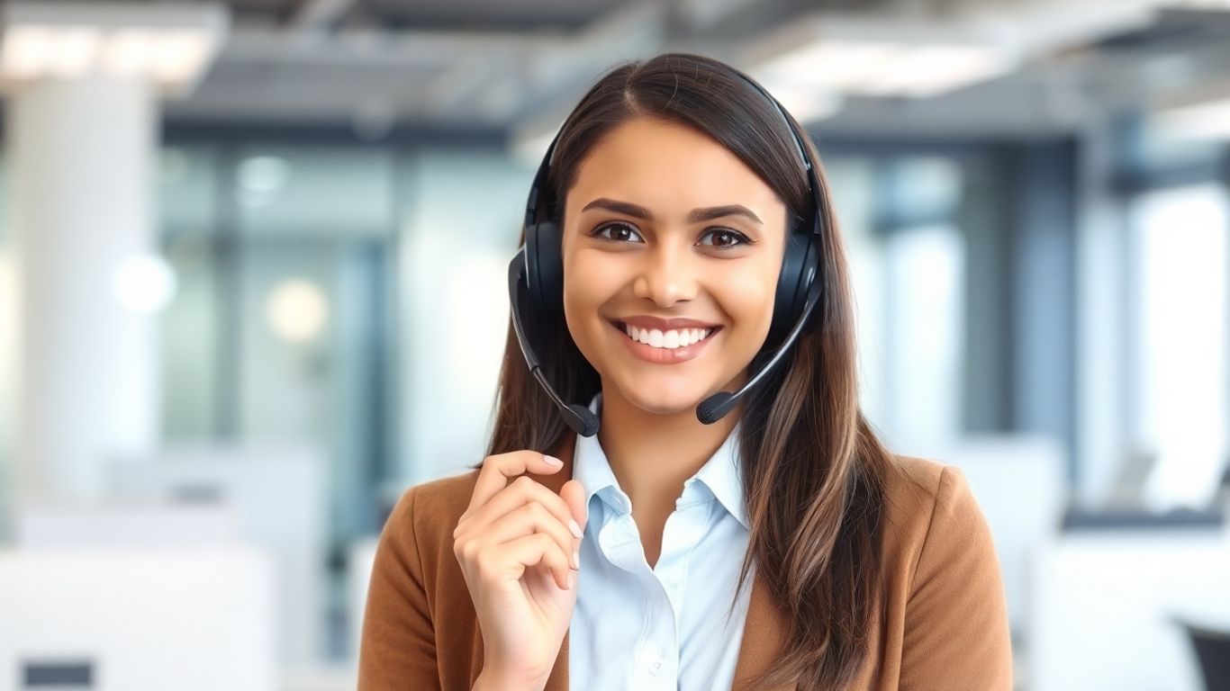 Fidelity customer service representative with headset