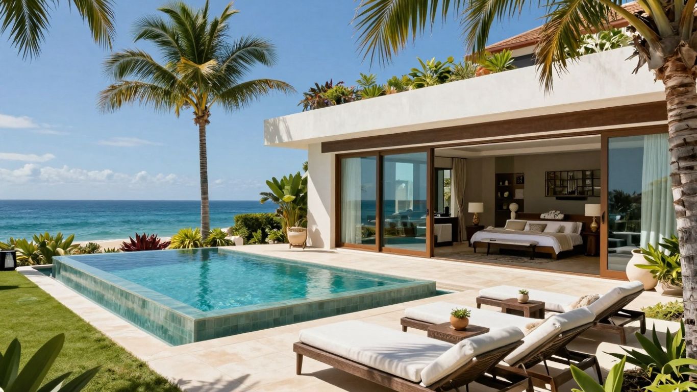 Luxury Cabo villa with infinity pool overlooking the ocean.