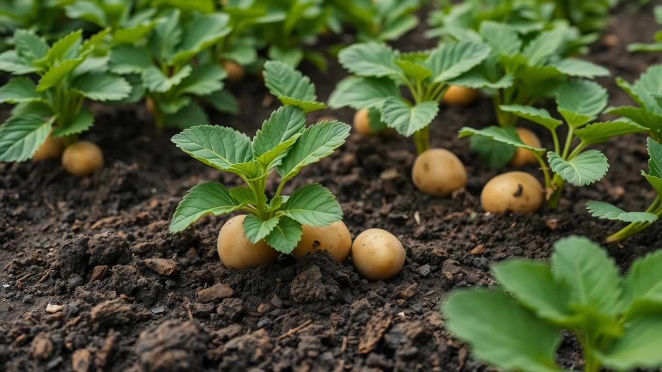 Biologische aardappelen in de volle grond