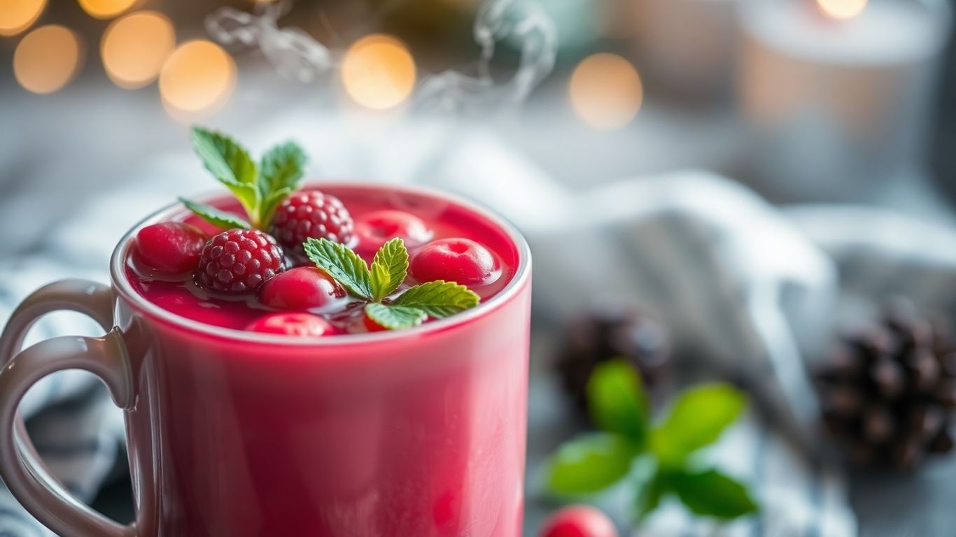 Warme Beerengetränke in einer gemütlichen Tasse