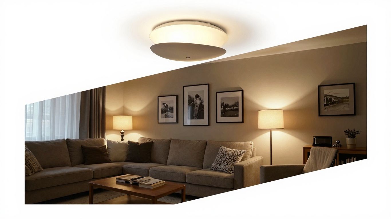 Living room with ambient, accent, and task lighting.