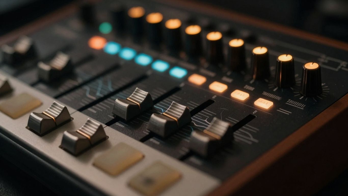 Synthesizer and drum machine for beat catalog creation.