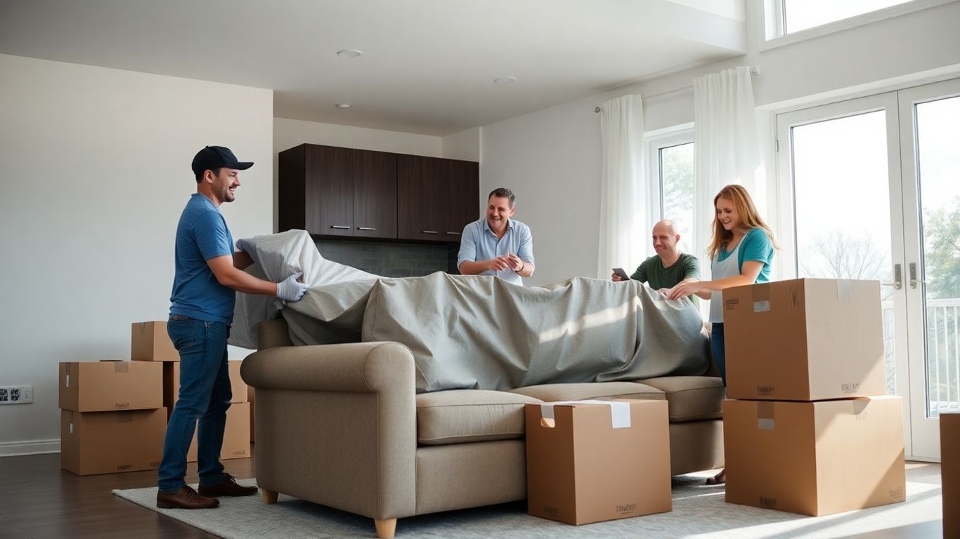 Movers and family during stress-free insured move