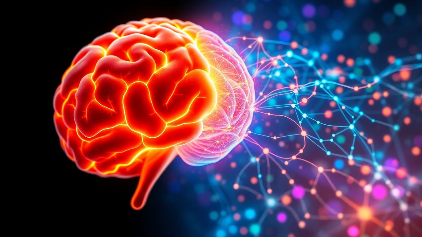 Brain and digital network illustrating website engagement.