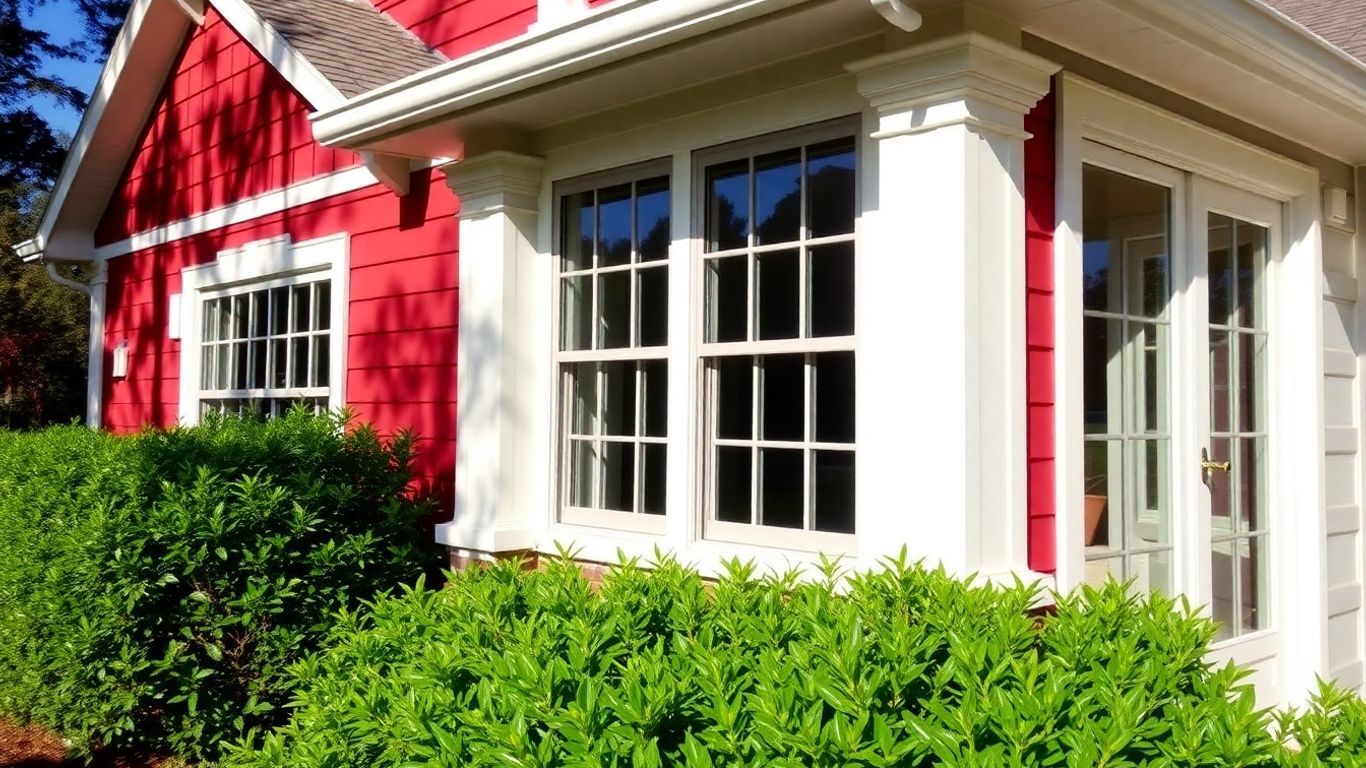 Newly painted house exterior with vibrant colors and clean lines.