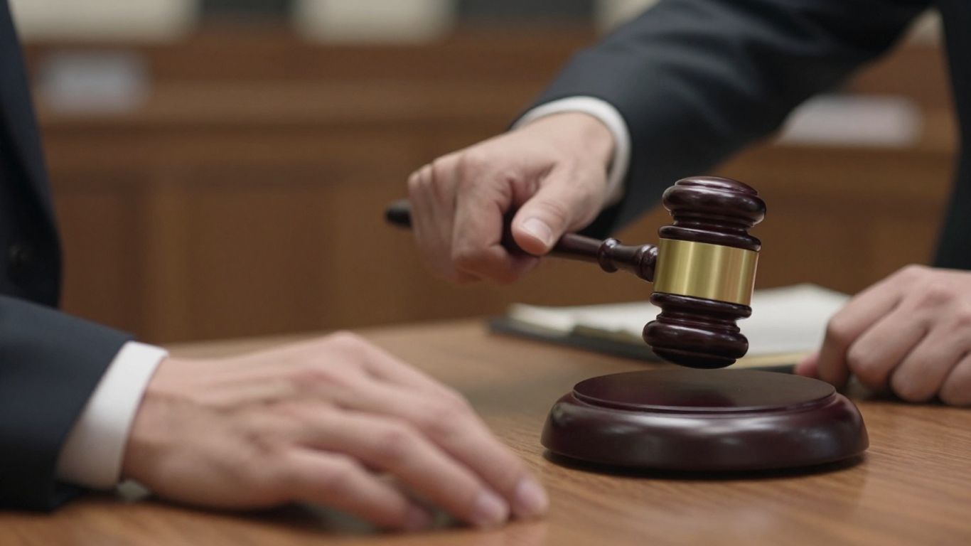 Gavel striking sounding block, symbolizing arbitration.