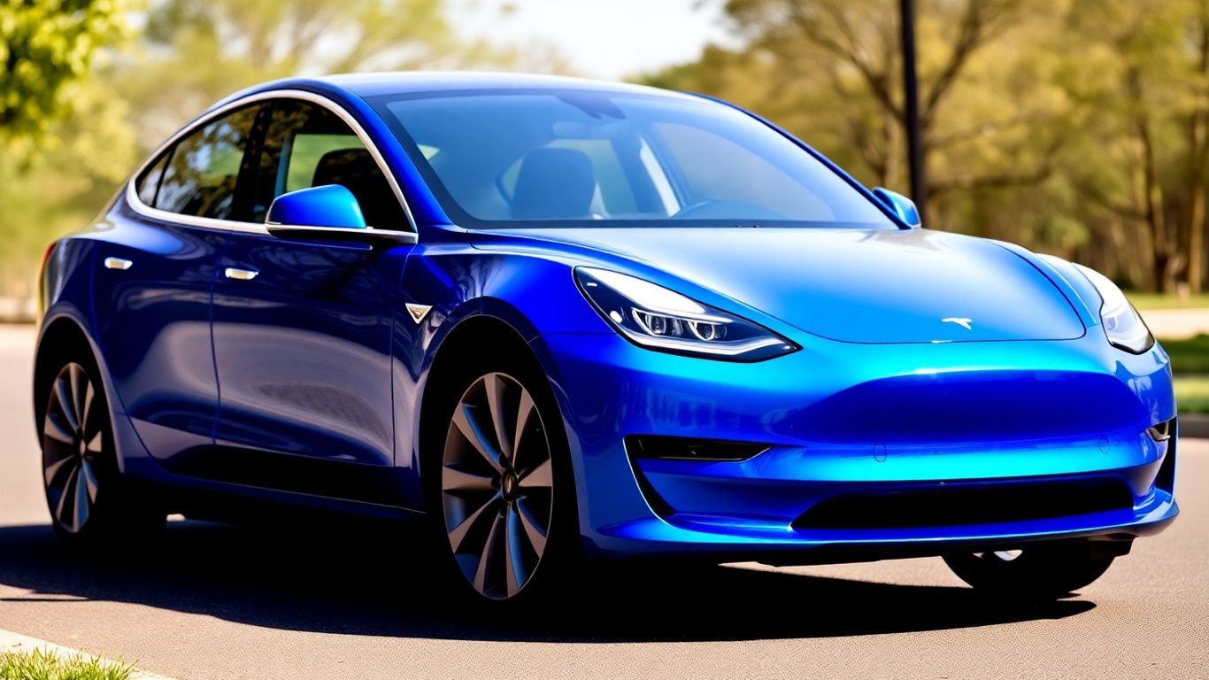 Tesla Model 3 in Marine Blue