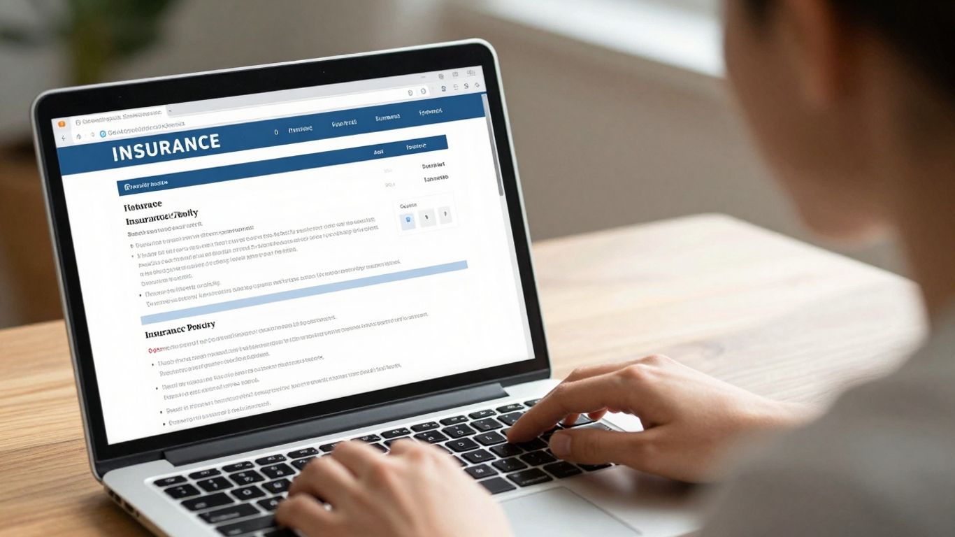 Comparing insurance quotes on a laptop screen.