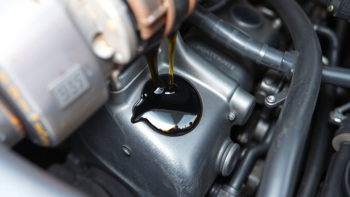 Chrysler engine with an oil leak.