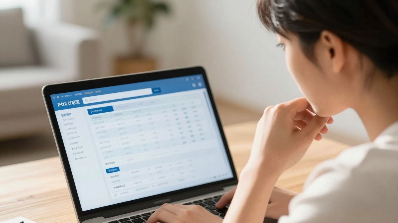 Person reviewing mortgage loan calculator results on a screen.