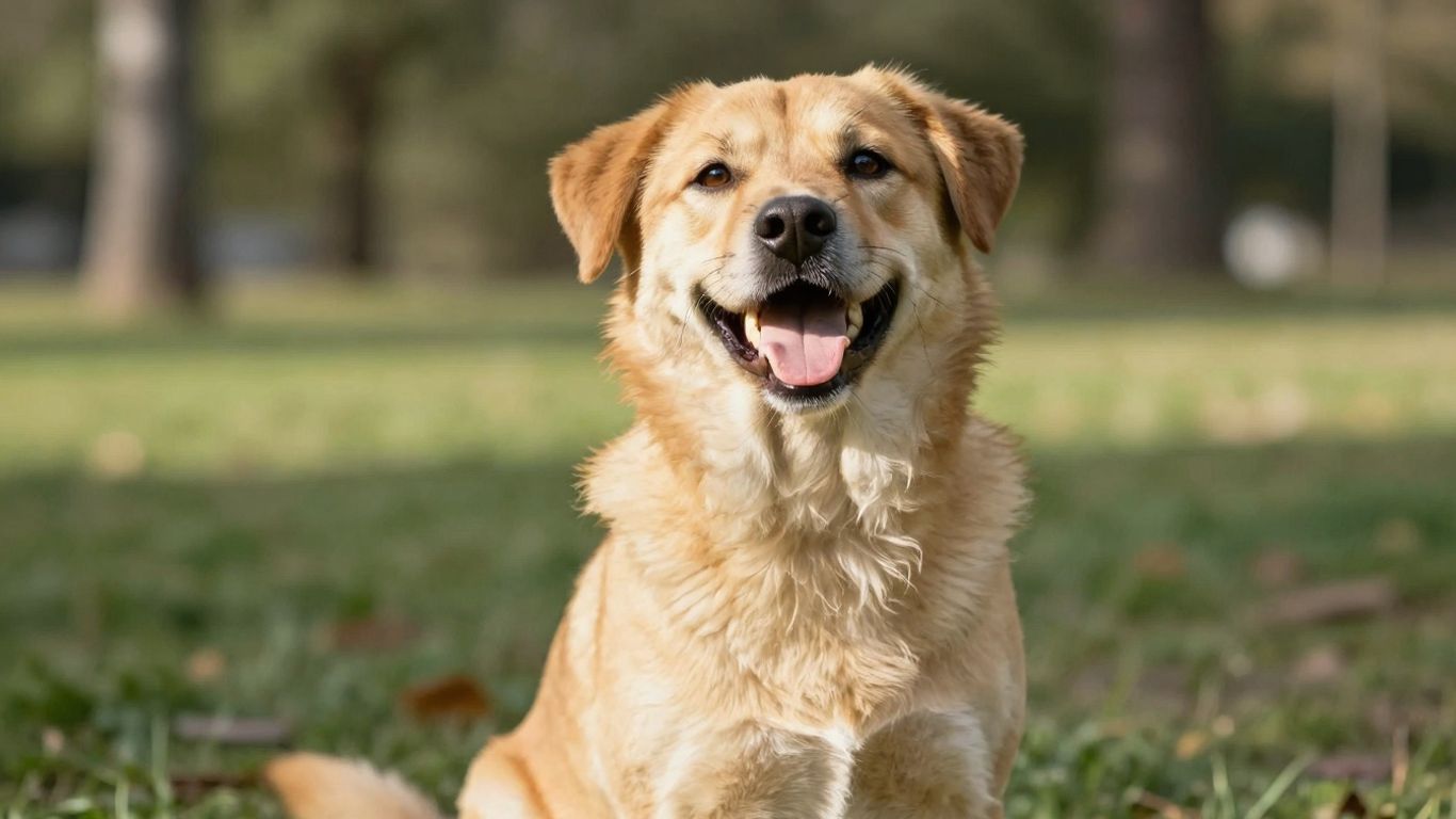 Happy dog enjoying outdoor activity.