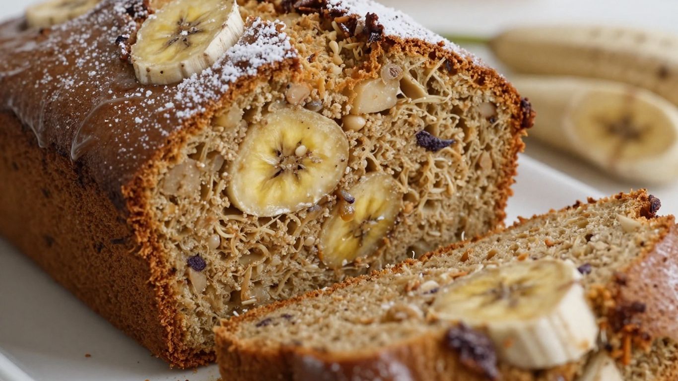 Buckwheat banana bread loaf with slices