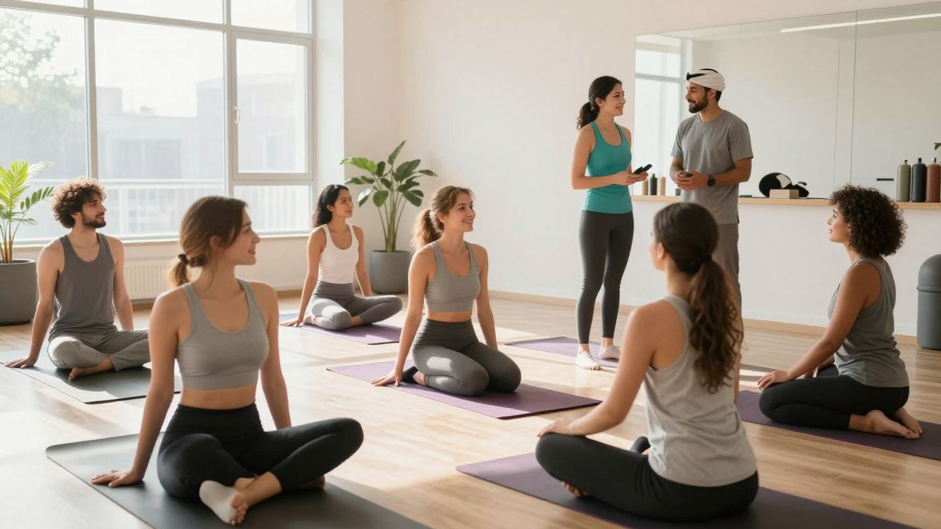 People achieving weight loss goals in a wellness center.