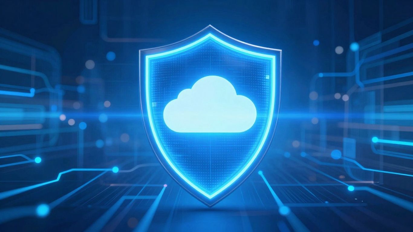 Azure security shield protecting cloud infrastructure.