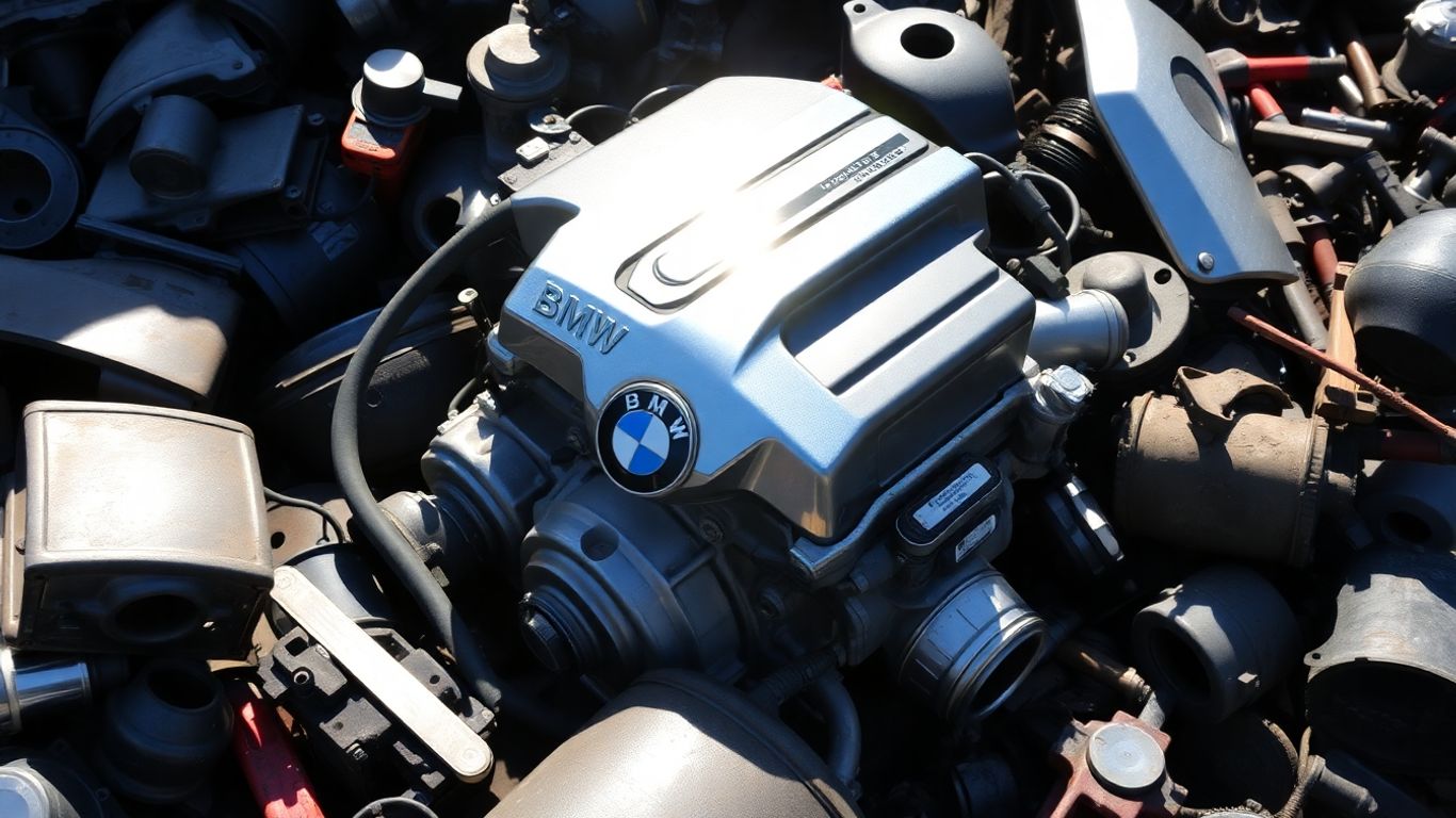 BMW engine parts salvaged for reuse.