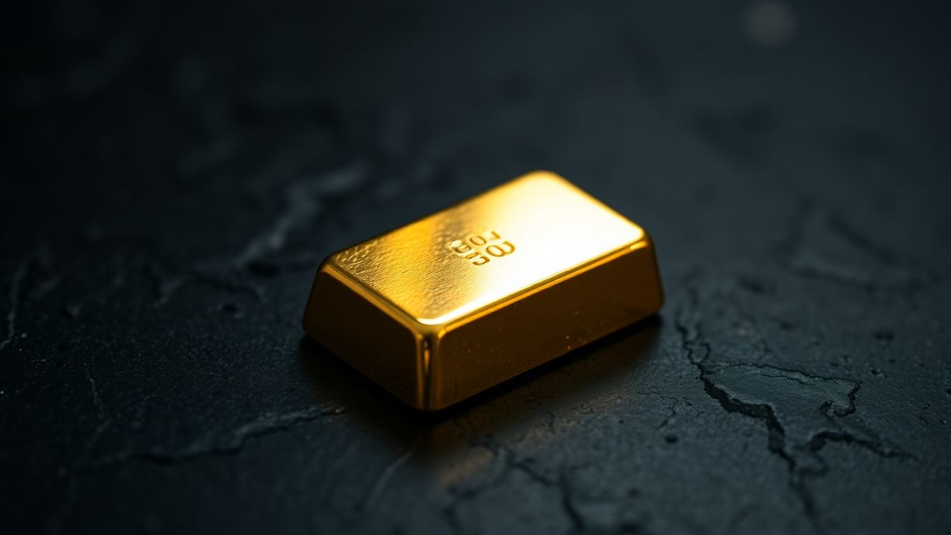 在深色背景上的金锭
