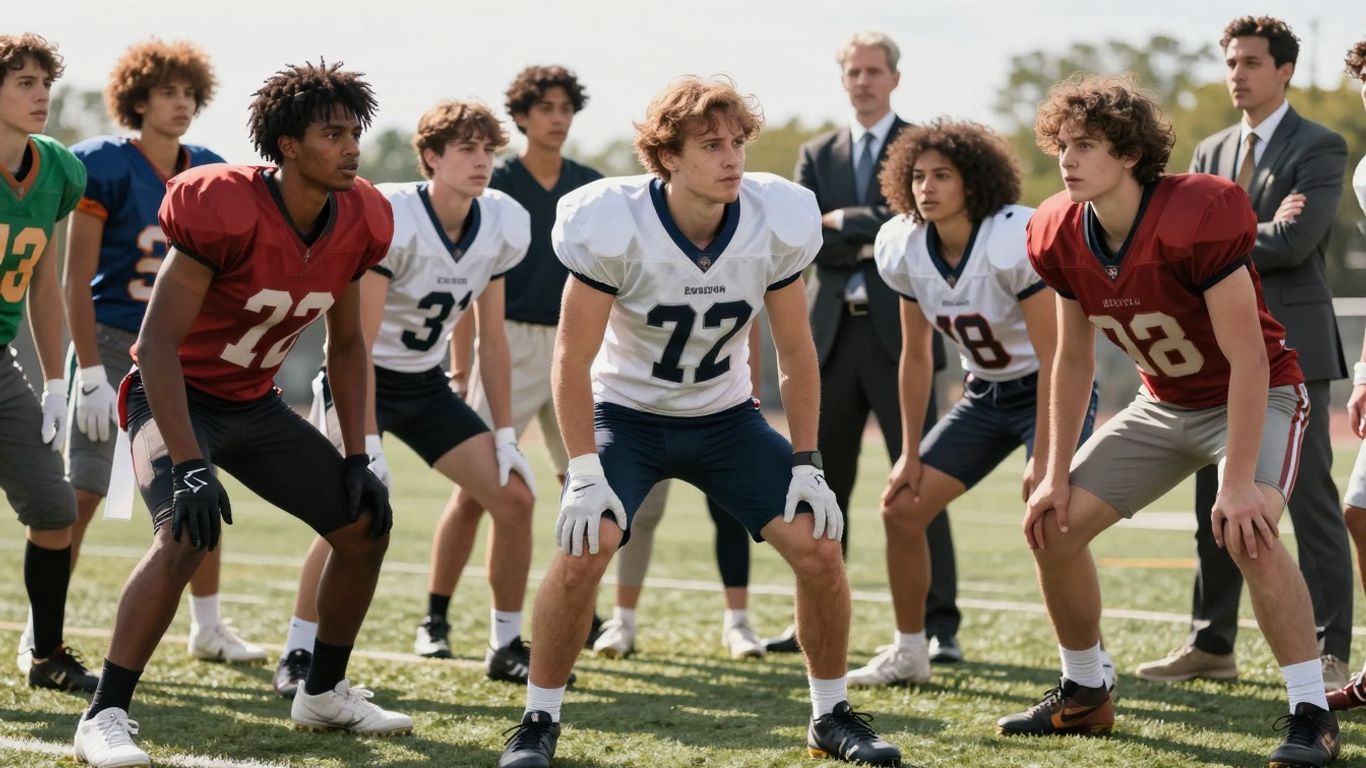 Echipă de fotbal și lideri colaborând pe teren.