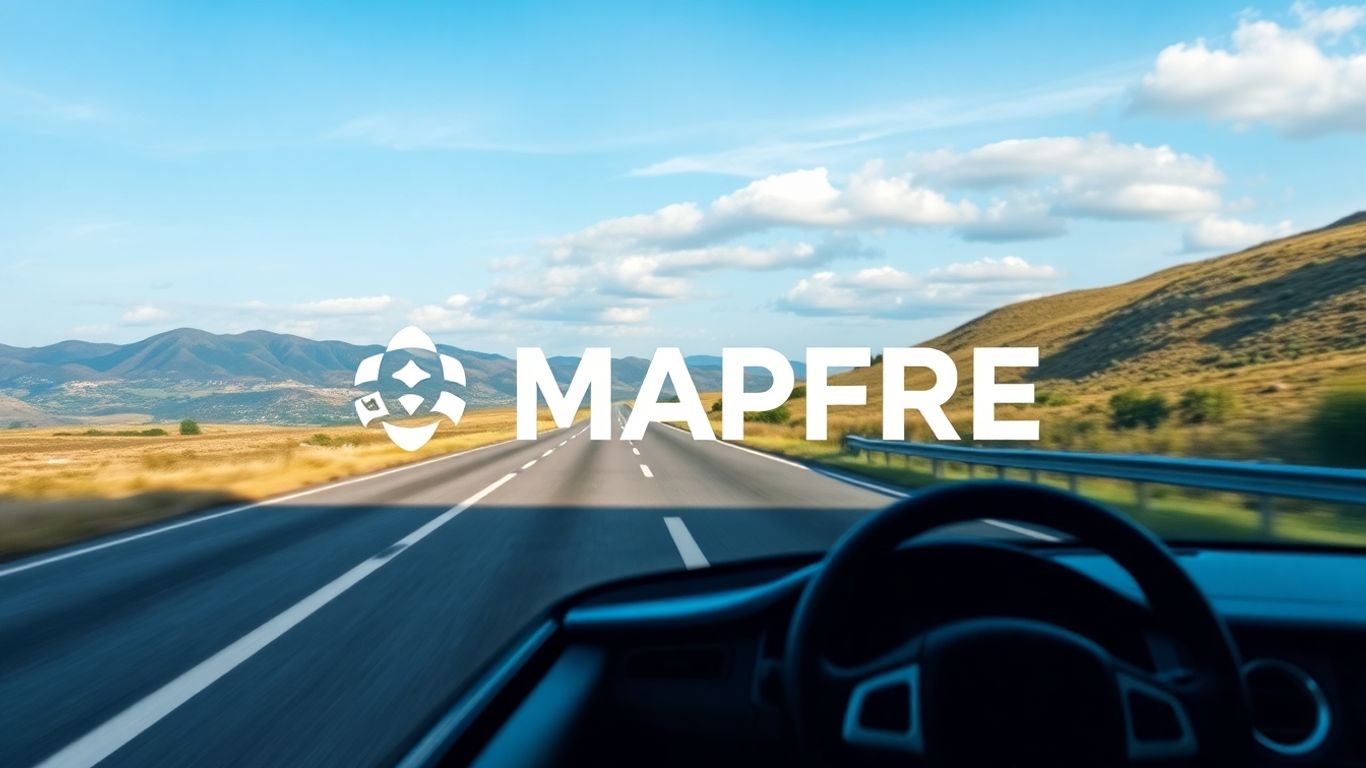 Coche en carretera con logo de MAPFRE.