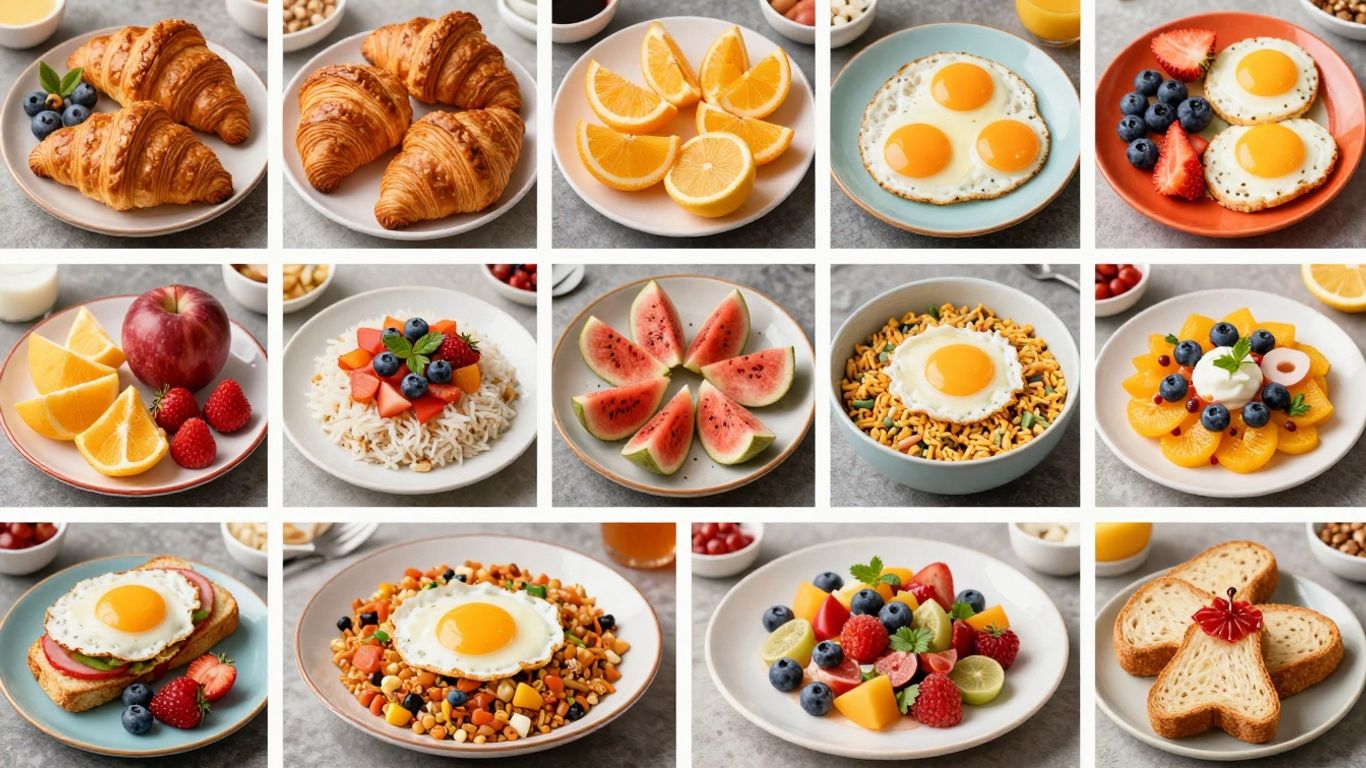 Mese de mic dejun diverse din întreaga lume.