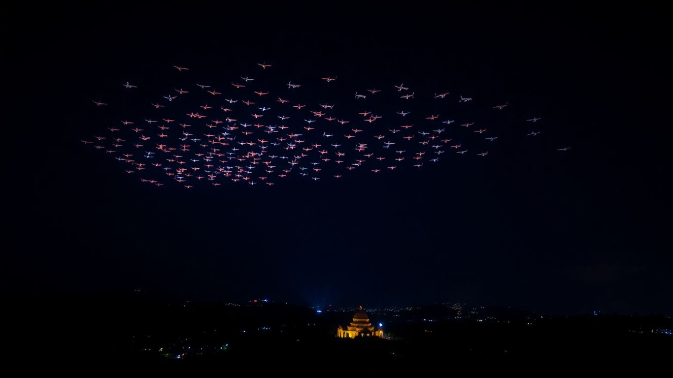 Pertunjukan drone malam Bali yang memukau