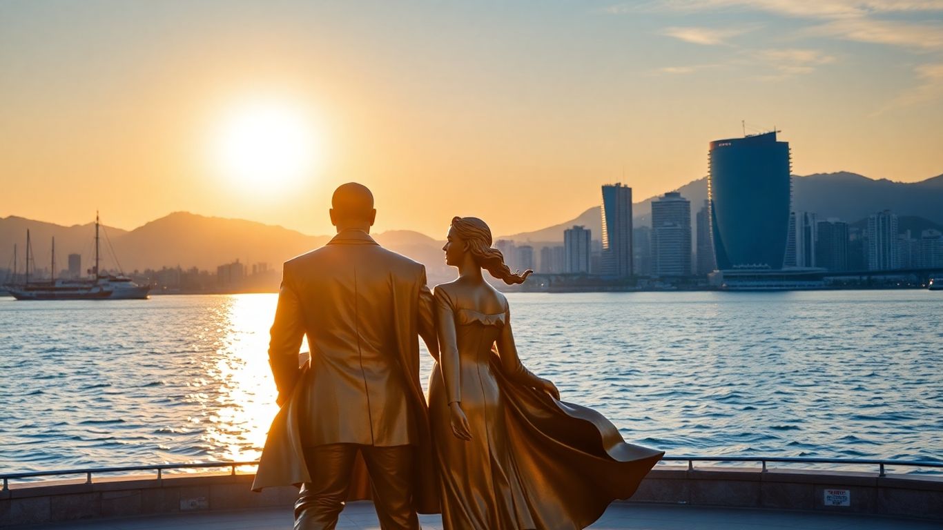 Pomnik Ali i Nino w Batumi nad Morzem Czarnym.