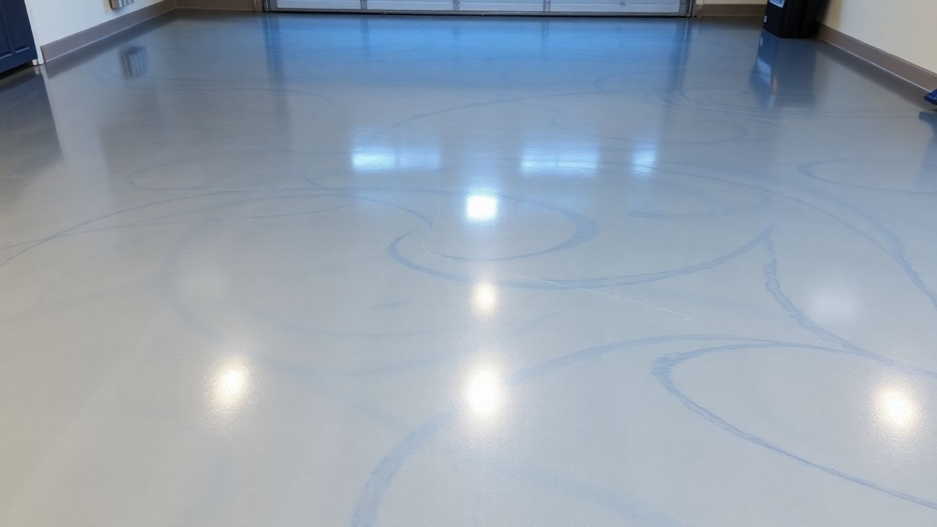 Metallic epoxy floor in a Texas Hill Country home.