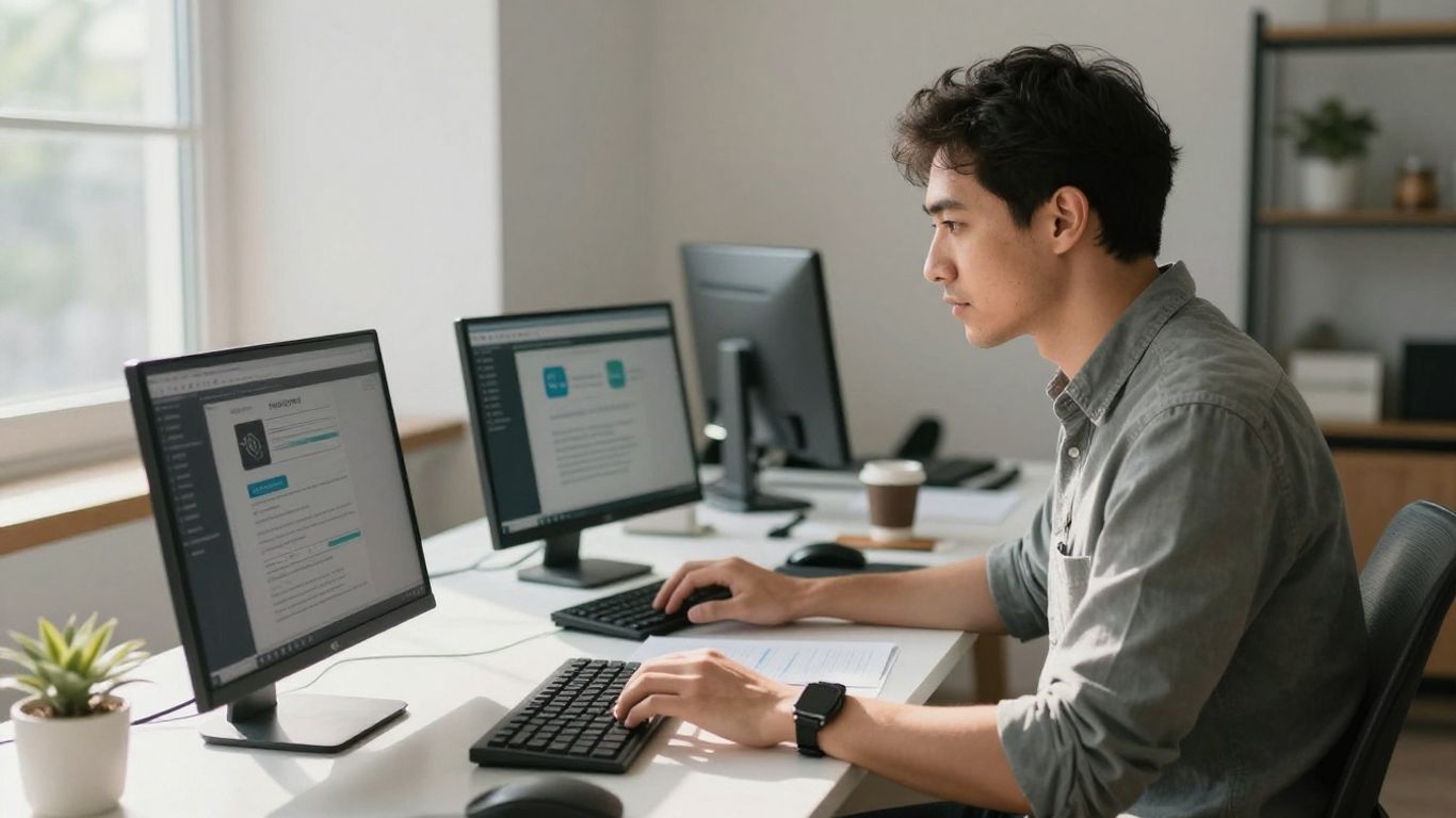 Chef de projet SEO travaillant sur son ordinateur