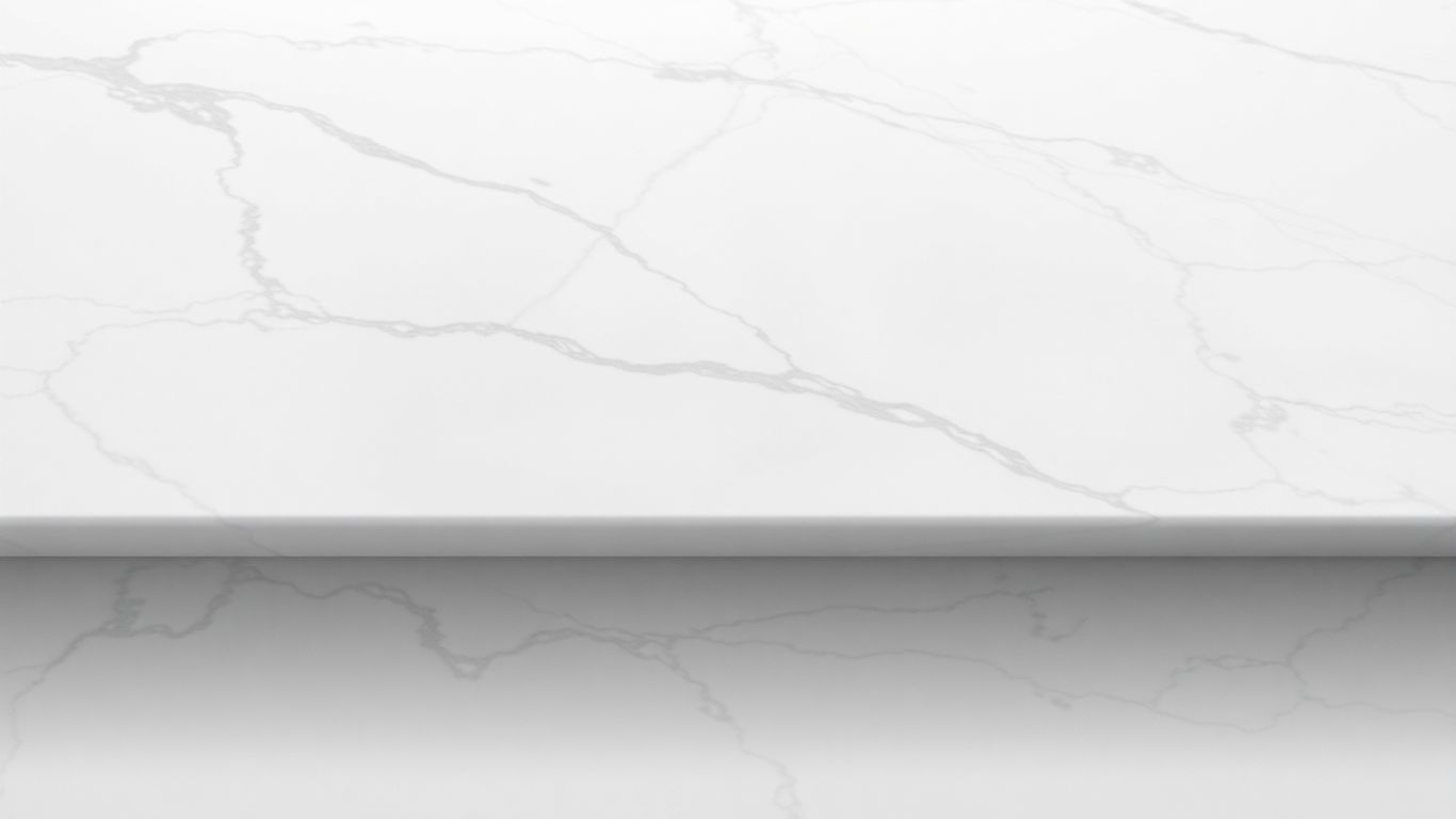 Marble kitchen countertop with grey veining