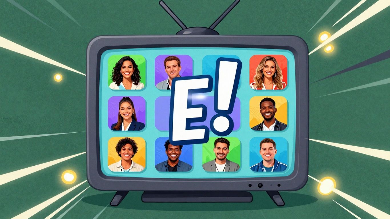 E! Entertainment Television schedule guide with show icons.