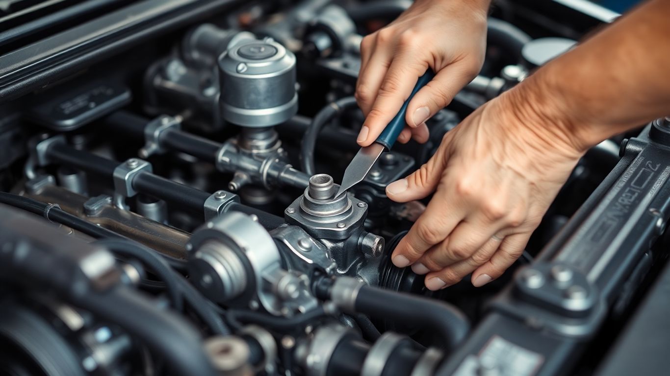 Mechanic repairing a car engine in Melbourne