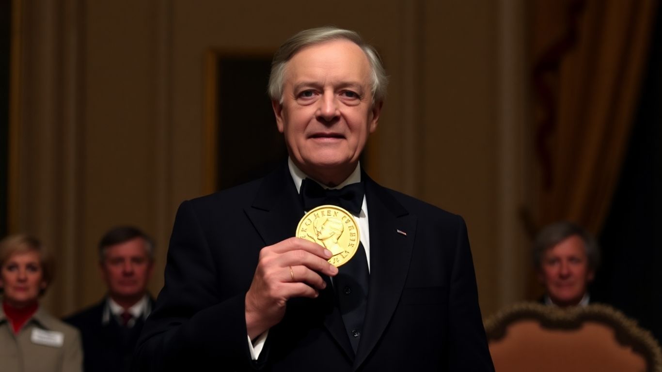 Le comité Nobel et une médaille d'or.
