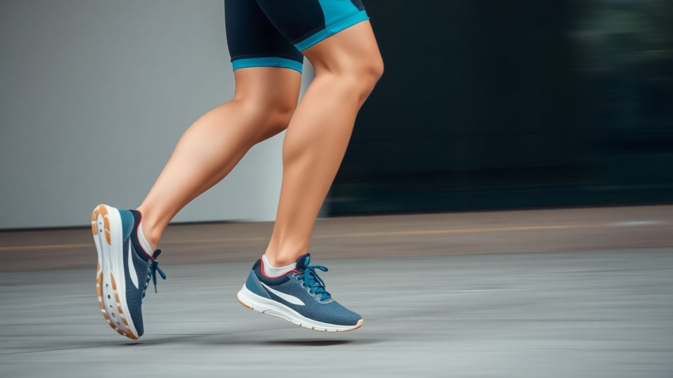 Läufer in Sportschuhen und Kleidung in Aktion