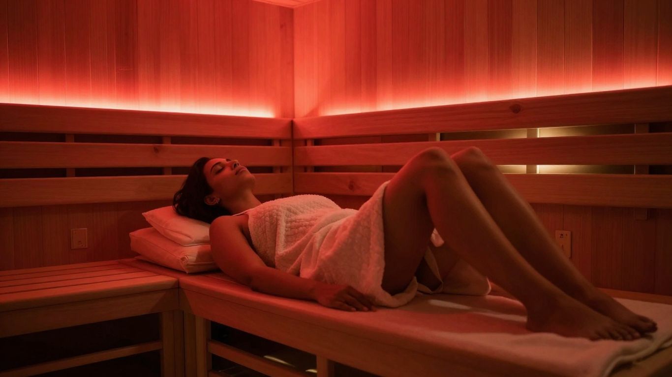 Red light therapy and infrared sauna wellness.