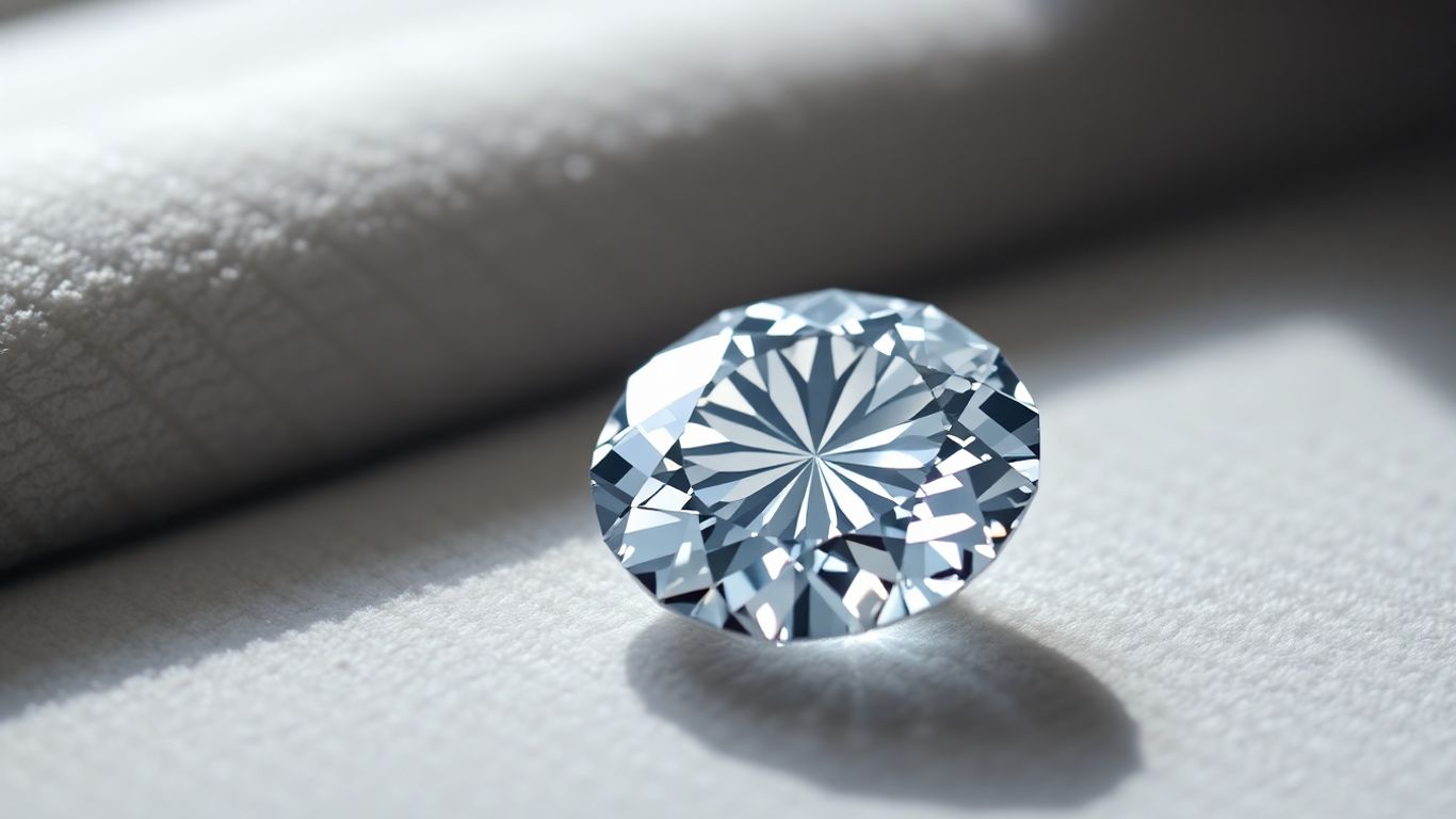 Sparkling moissanite gemstone on velvet.