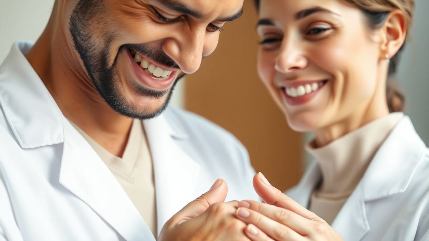 Dermatologista examinando pele de paciente