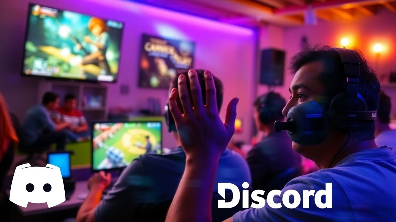 Discord streaming gameplay and social interaction.