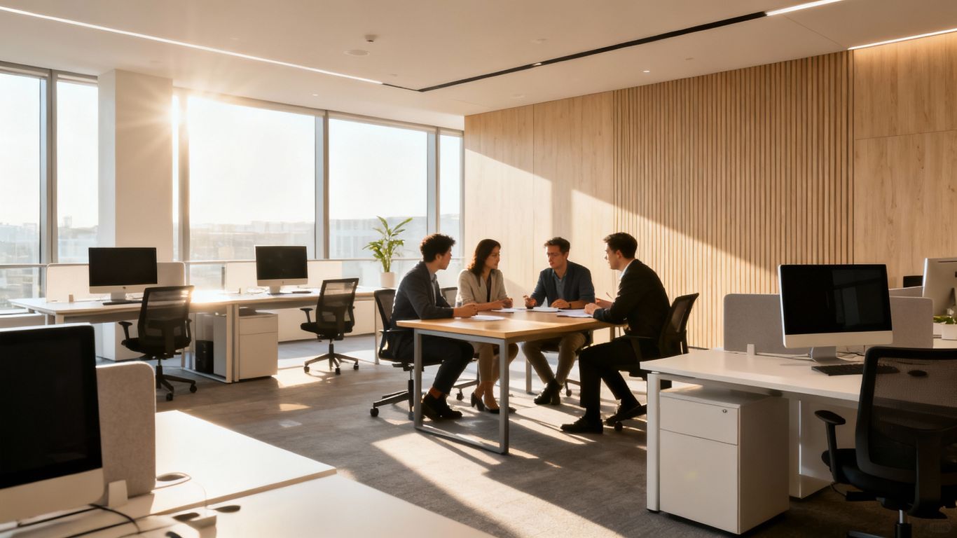 Austin IT managed services office with professionals collaborating.