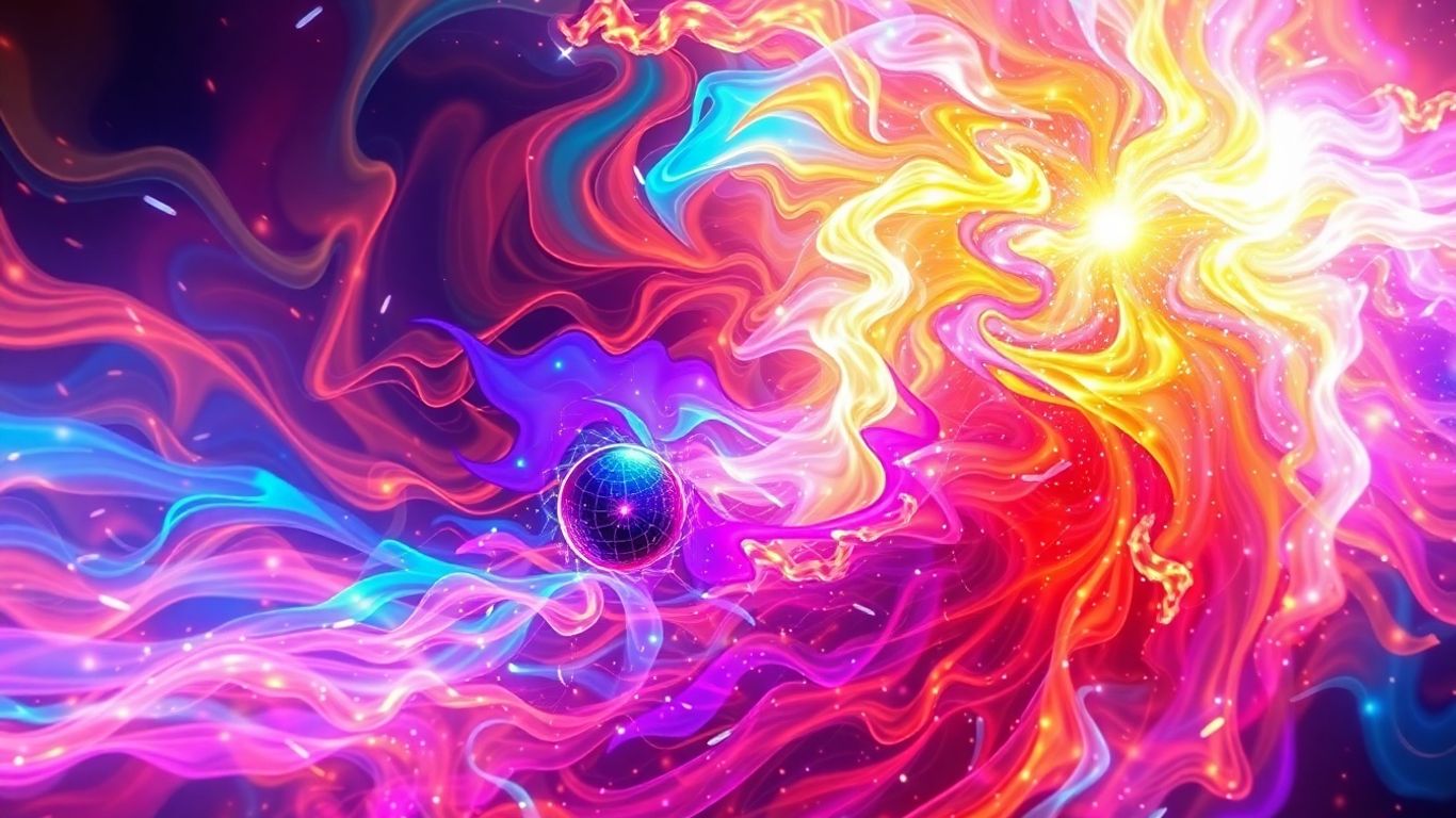 Abstract AI-generated art with swirling colors.