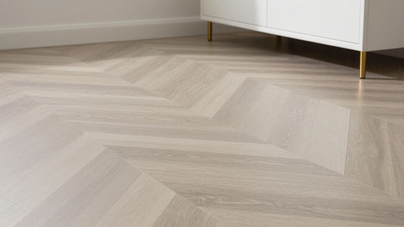 Herringbone vinyl flooring in a modern home.