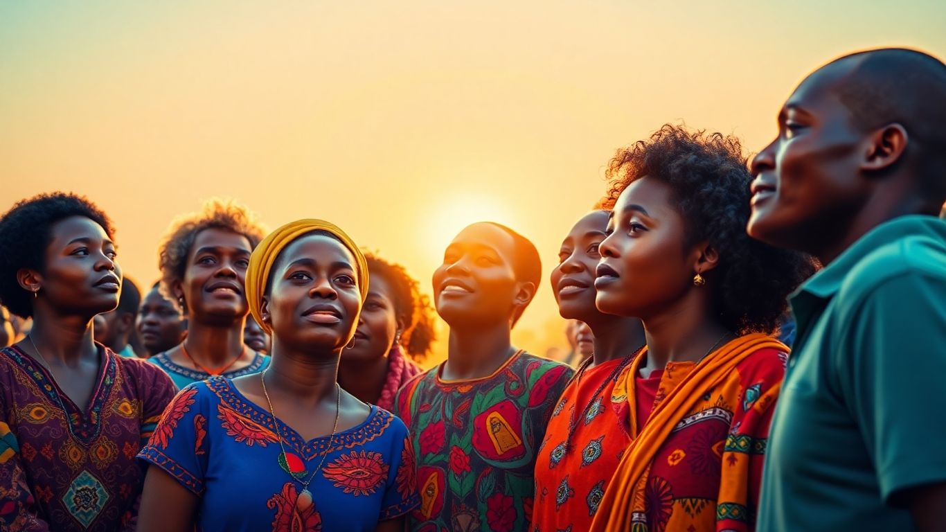 African people united, looking towards a bright future.