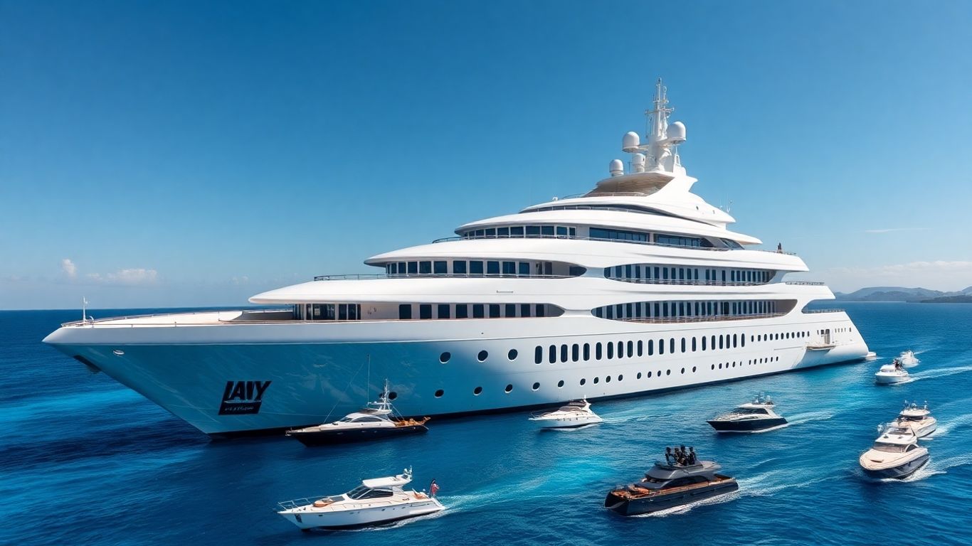 Massive superyacht at sea