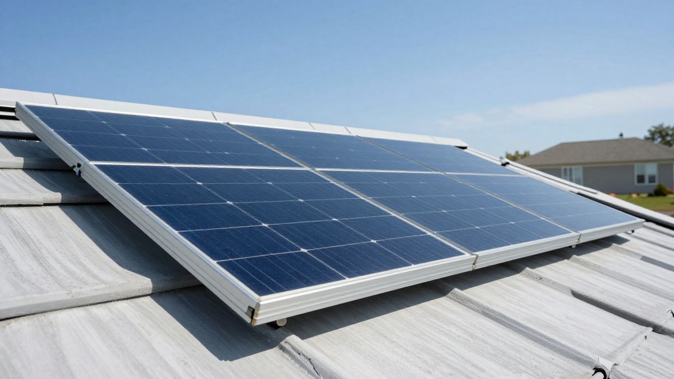 Panneau solaire plug and play sur un toit ensoleillé.