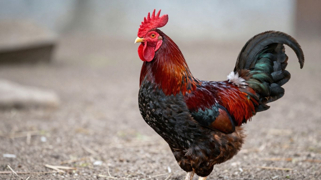 Premium Claret Sweater gamefowl with rich red plumage.