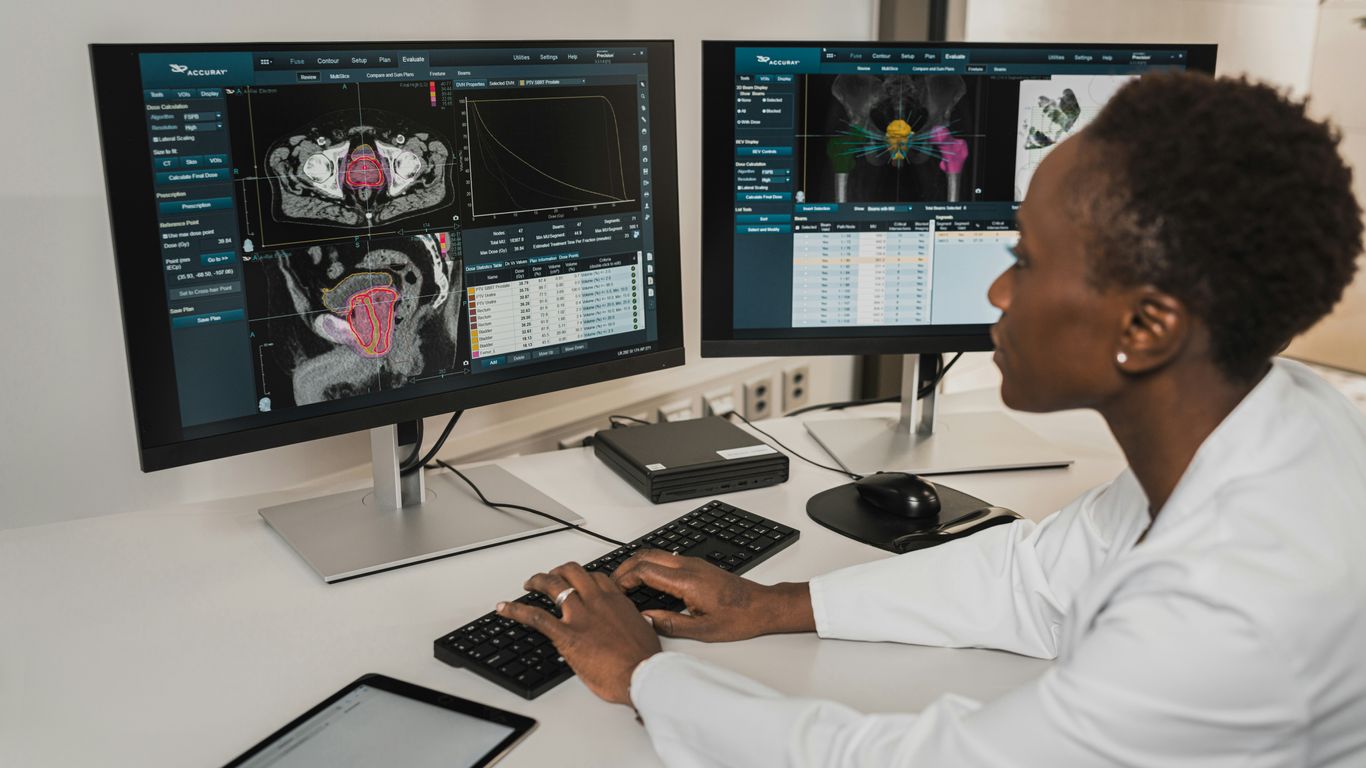 a man working on a computer