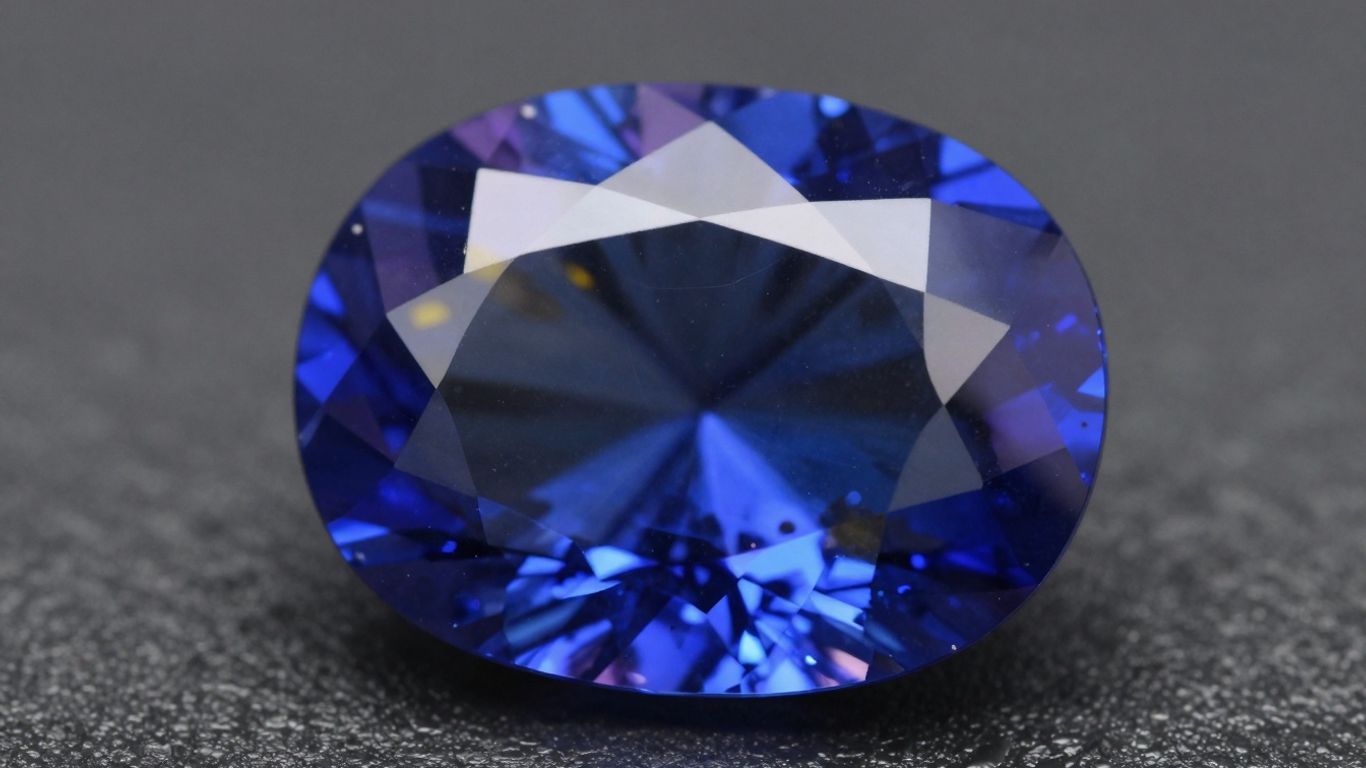 Deep blue tanzanite gemstone with visible facets.